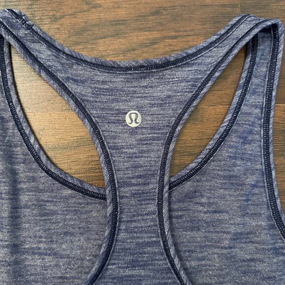 Lululemon Long Distance dark heather blue racerback tank top - Picture 7 of 10
